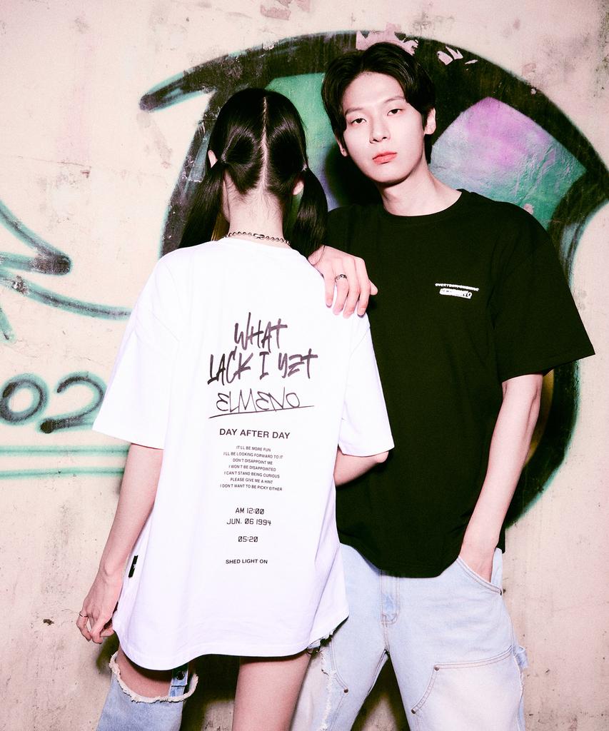 ELIMENO [2Pack] El Street Artwork Oversized Short Sleeve T-Shirt 2 Types 2Pack (Type A)