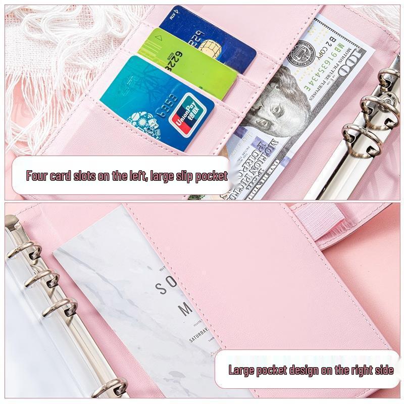 A6 Zipper Pouch Notebook: PU Leather Macaron Loose-Leaf Journal