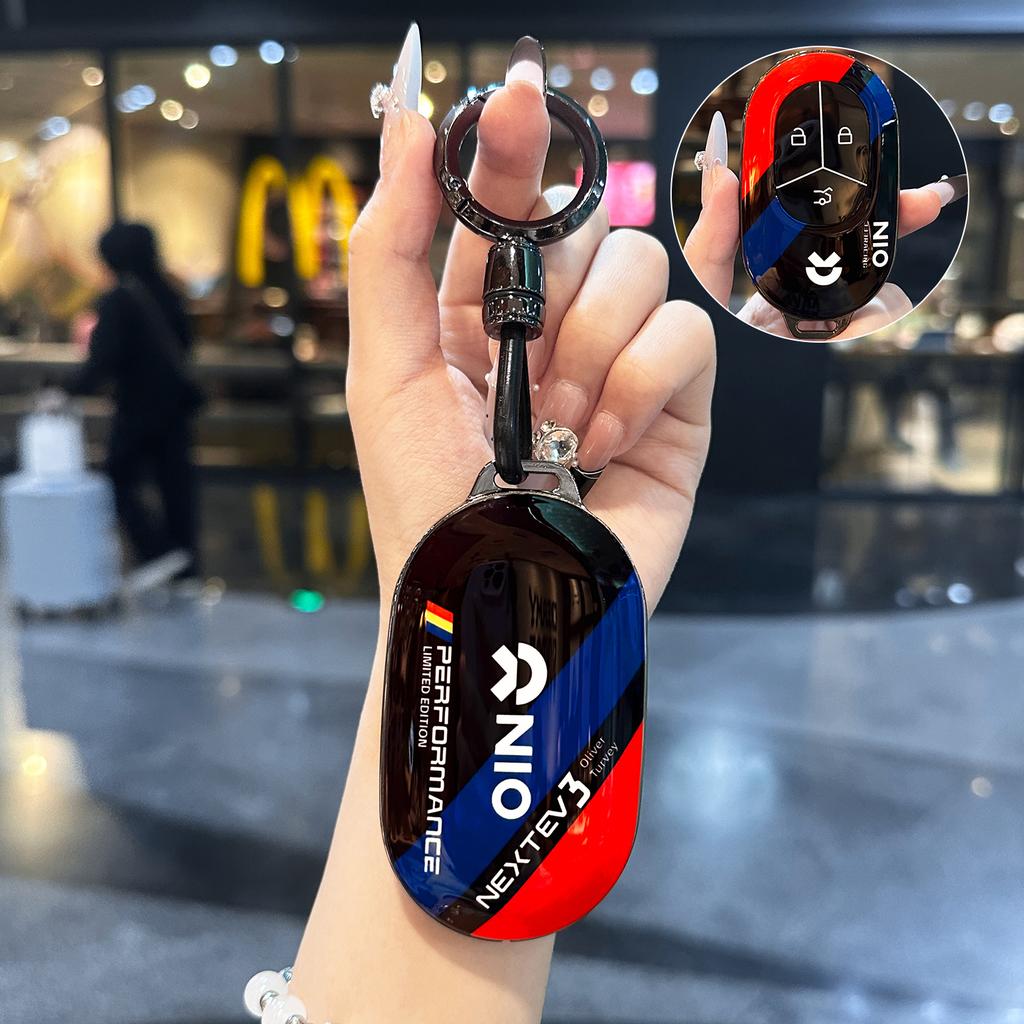 Suitable for key covers of NIO vehicles: ES6, ES8, EC6, ET5T, ET7, ES7, EC7 Carbon Fiber Texture Key Protection Shell