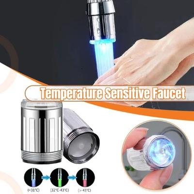 3 Farben automatisch wechselnd Temperatursensitive Armatur Einstellbar Kreative LED-Armatur Leuchtende Armatur für Küche Badezimmer