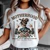 Motherhood Mama Rock T-and Kids Tshirt, Retro White and Natural Tee for Strong and Rocking Mothers