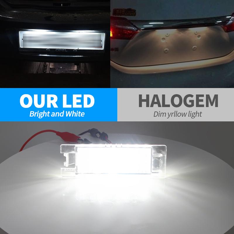 2 buc. Lumină Led pentru numărul de înmatriculare fără erori pentru Opel Adam Astra HJK Cascada Corsa CD Insignia Meriva Tigra Vectra Zafira