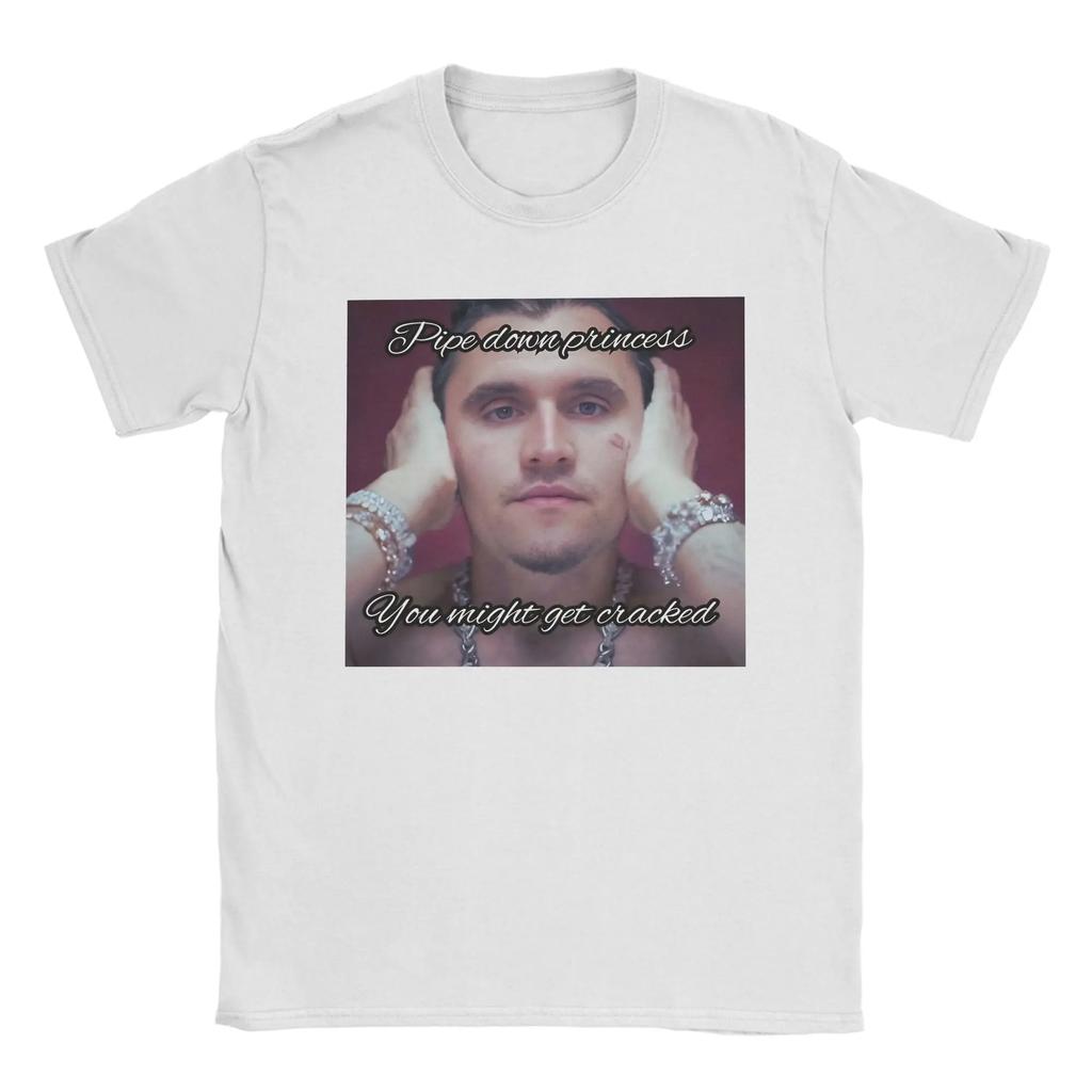 Men Women Charlie Kirk Face Rapper Meme Printed Retro Cotton T-shirt Street Fashion Casual Short Sleeve Round Neck T-shirt