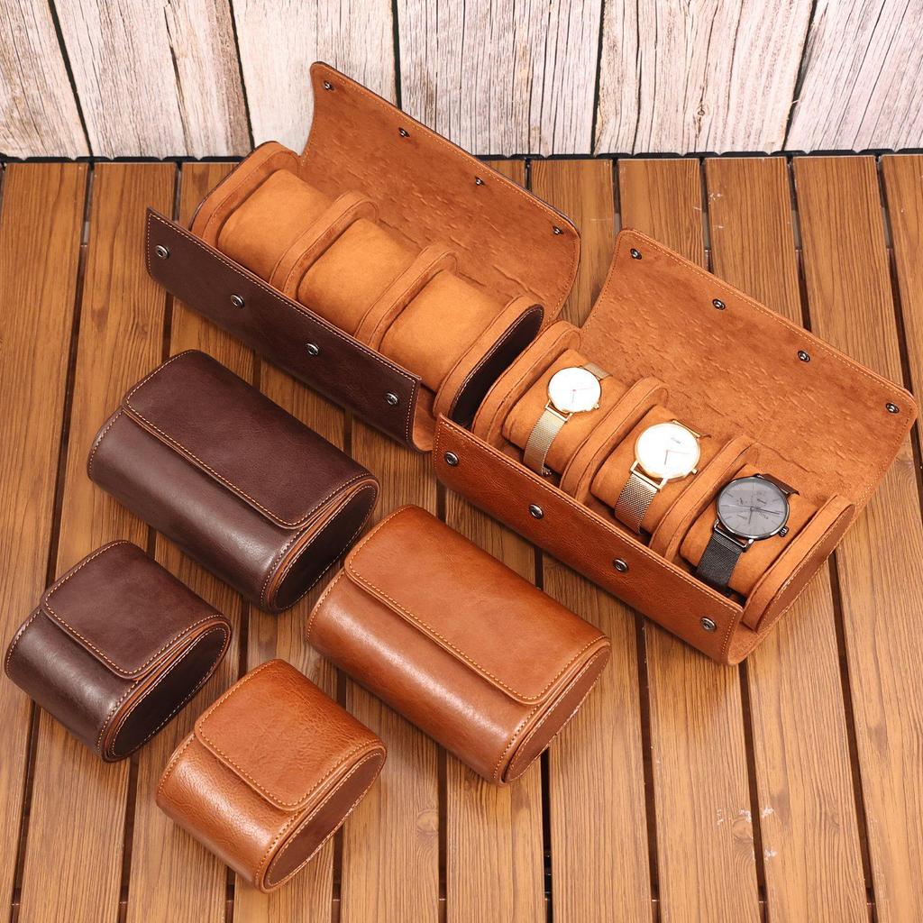 Premium Genuine Cowhide Watch Box: Dustproof, Shockproof, Removable Storage for Mechanical Watches