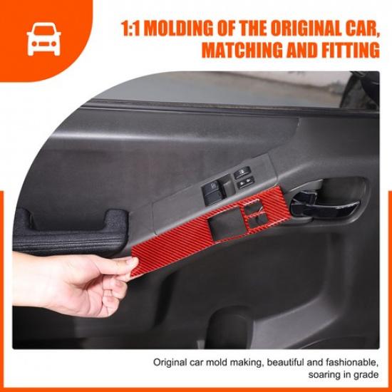 Carbon Fiber Window Lift Switch Button Trim Sticker For Nissan Frontier 2005-21