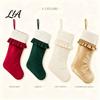 Decorative Xmas Stockings for Home Decor Large Ruffled Cuff Christmas Stockings, Thick Gift Sack with Hanging Elegant Tree Rope, Fireplace Candy