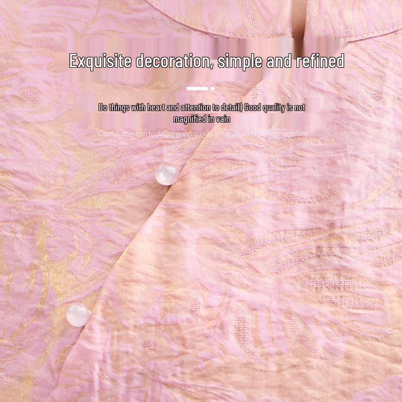 Elegant New Chinese Style Jacquard Short Sleeve Top