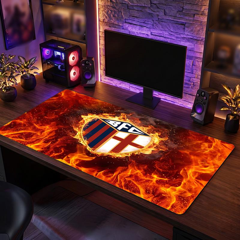 Bologna FC Theme Pattern Mouse Pad, Soccer Logo Design XXL Gaming Desk Mat Non-Slip Computer Mouse Pad