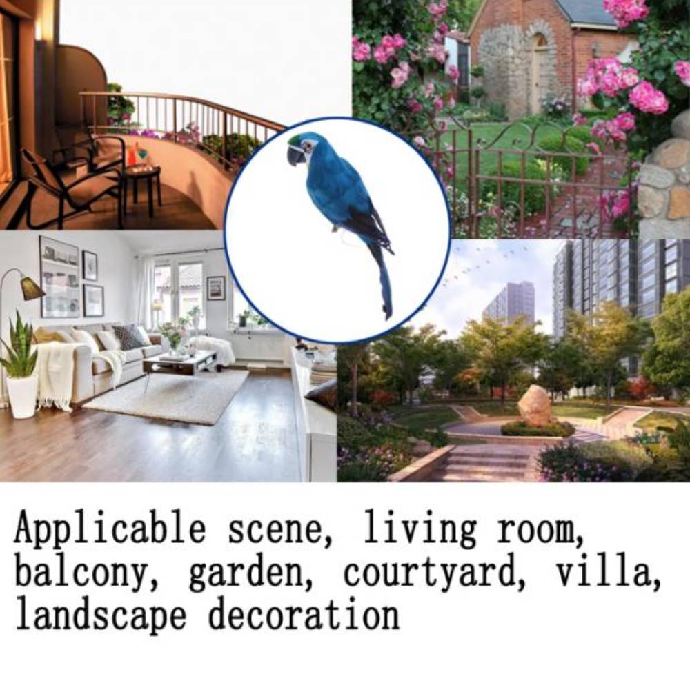 1 Piece Artificial Feathered Birds  Large 45CM Artificial Parrot Bird Parrot Figure for Outdoor Garden Decoration
