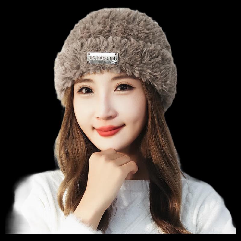 ZHENYUEQI Women s Plush Knit Beanie Hat One Size, Adjustable