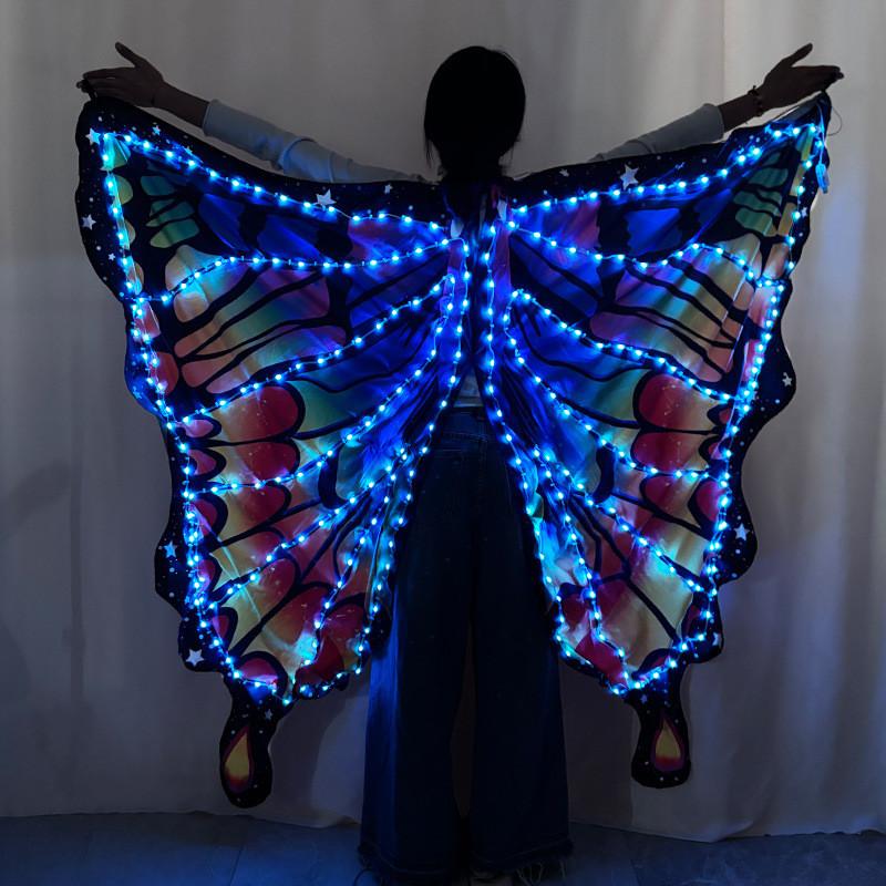 Fantasievolle LED-Schmetterlingsflügel mit Fernbedienung für Bauchtanzkostüme