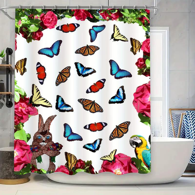 

European style elegant fashion shower curtain custom printed high-quality fabric bathroom decor home accessories wholesale 90x180cm