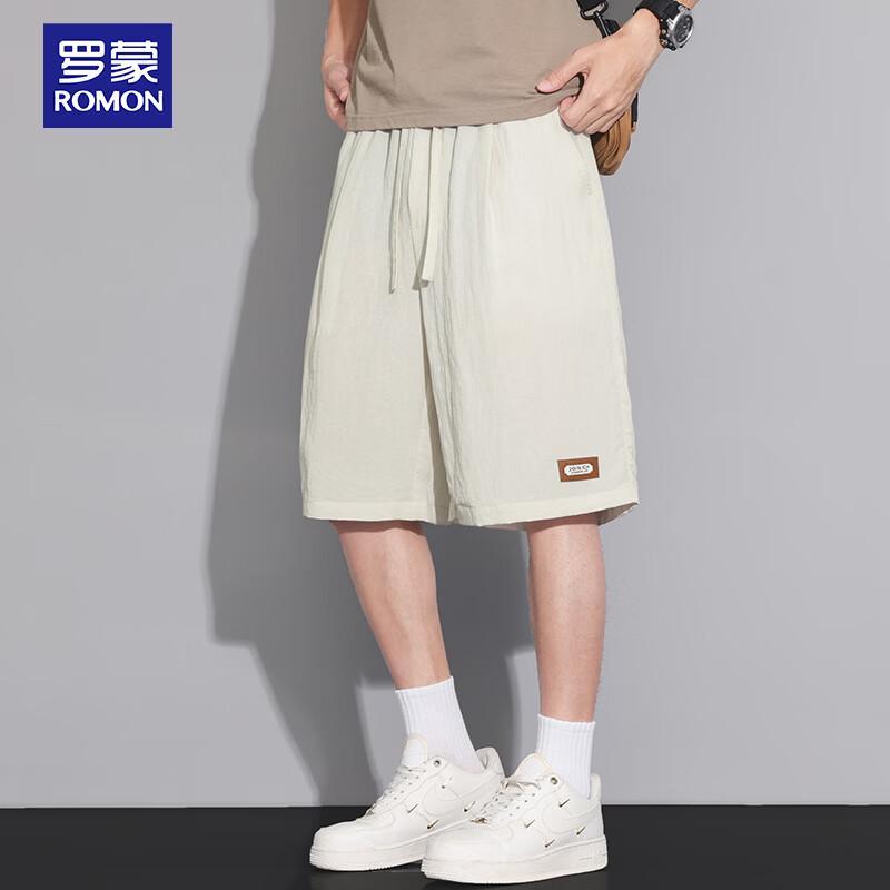 ROMON Men s Tencel-Linen Quick-Dry Casual Shorts 3XL