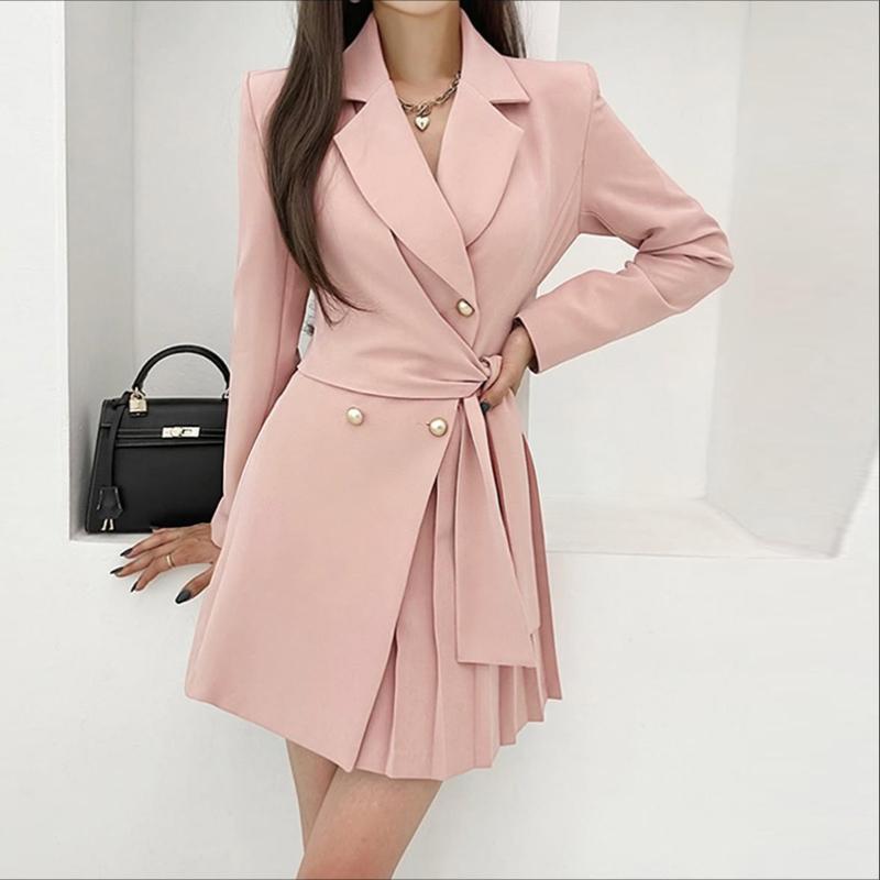 ZANZEA Women Casual Turn Down Collar Long Sleeve Elegant Shift Dress
