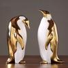 Nordic Golden Ceramic Penguin Crafts Office Desktop Parlor Ornament Home Decoration Animal Statue Gold Figurine Gifts