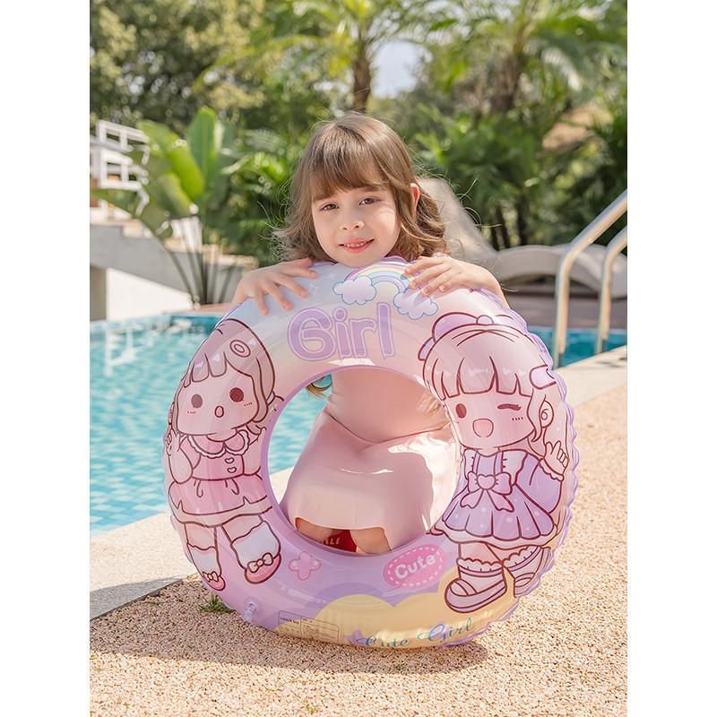 Swimming Childrens Circle Cartoon Cute Girl Pattern Increased Thickened And