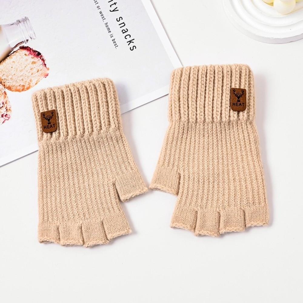 Knitted Half Finger Gloves Thick Driving Gloves Fashion Fingerless Gloves Cycling Driving Use