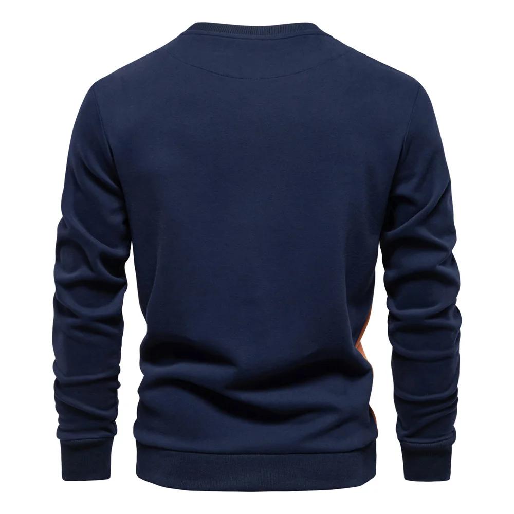 Men's Casual Slim Round Neck Sports Pullover New Autumn Men's Long-sleeved Spliced Sweatshirt