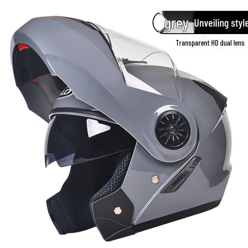 3C Certified Flip-Up Motorcycle Helmet with Dual Mirrors for All Seasons - Unisex Full Face Design for Winter