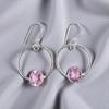 Natürlicher Morganit Edelstein 925 Sterlingsilber Schmuck Handgefertigte Ohrringe 1,37" EE-67-10