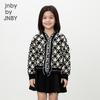 JNBY Girls' V-Neck Cotton Knit Cardigan