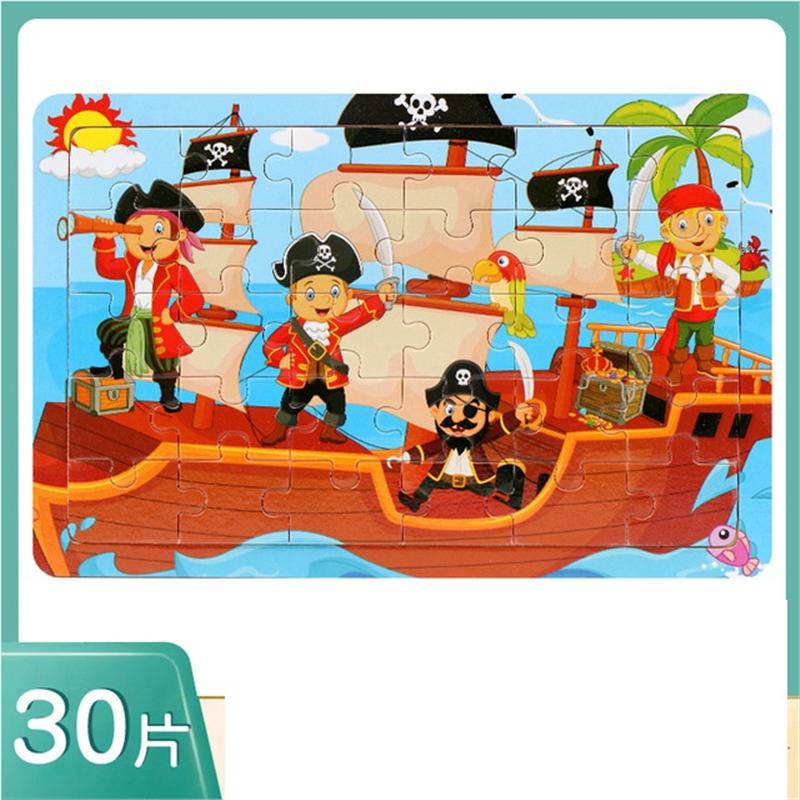 30 Piece Wooden Jigsaw 3d  Puzzle Kids Cartoon Animal Vehicle Puzzles Game Baby Early Learning Educational Toys  parenting skill