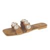 Fairy Cool Slippers Summer Versatile Shoes Pearl Flat-bottomed One-line Beach Large-sized Slippers