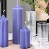 Sharp Tip Striped Cylindrical PC Candle Molds Columnar Candle Resin Acrylic Mold DIY Easy Release Aromatherapy Candle Mould Home Decoration Gifts
