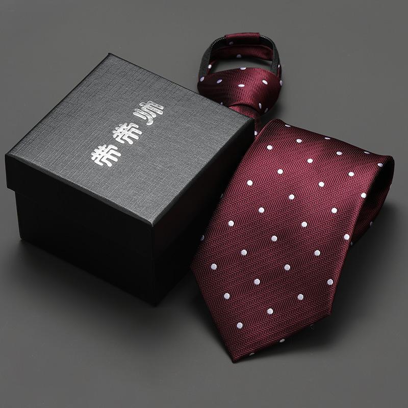 Groom'S Wedding Men'S And Women'S Business Ties, Formal Wear, Black Zipper-Style Korean Version, Narrow Lazy Man, No Stripes, Suit And Tie