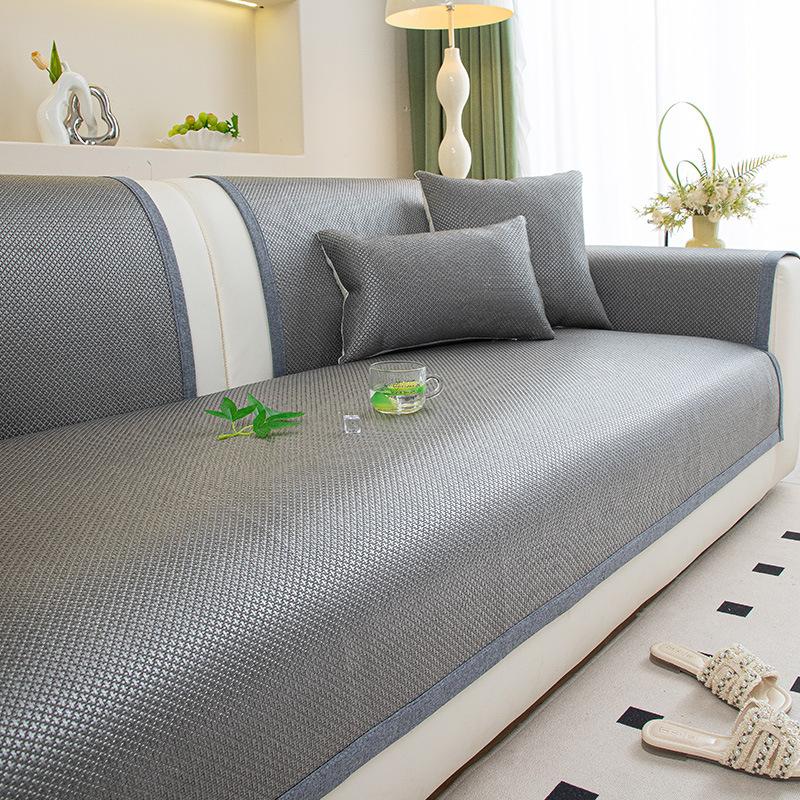 Summer And Summer Rattan Mat Sofa Cushion  New French High-End Ice Silk Mat Cover Cloth Non-Slip Seat Cushion