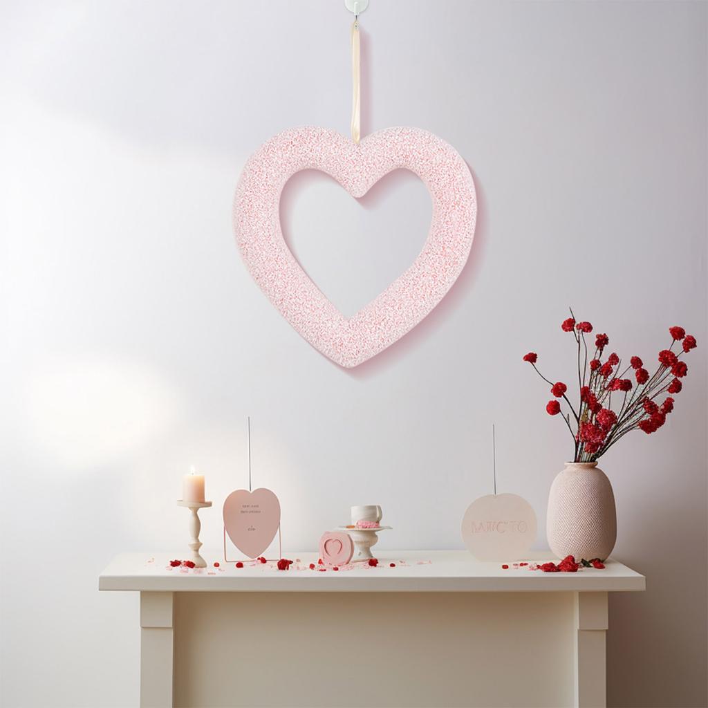 Romance Heart Shape Wreath Valentine's Day Heart Wreath Hangings Perfect For Weddings And Home Decorations