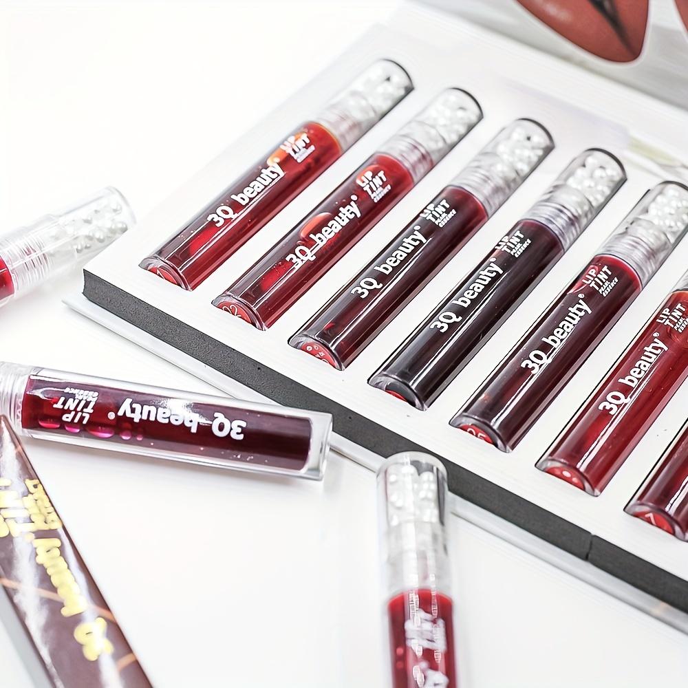 12-Farben-Perlen-Antihaft-Cup-Lippenstift, Wasser, einfarbig, Lippenglasur, matt, nicht leicht zu verblassen, flüssiger Lippenstift
