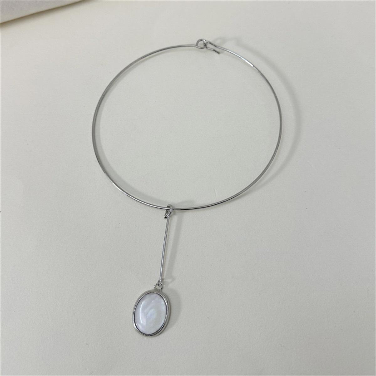 

Tooxika Легкая Роскошь Жемчужно-Белый Кулон из Перламутра Простое Кольцо Воротник Мода Простой Темперамент Чокер Ожерелье белый