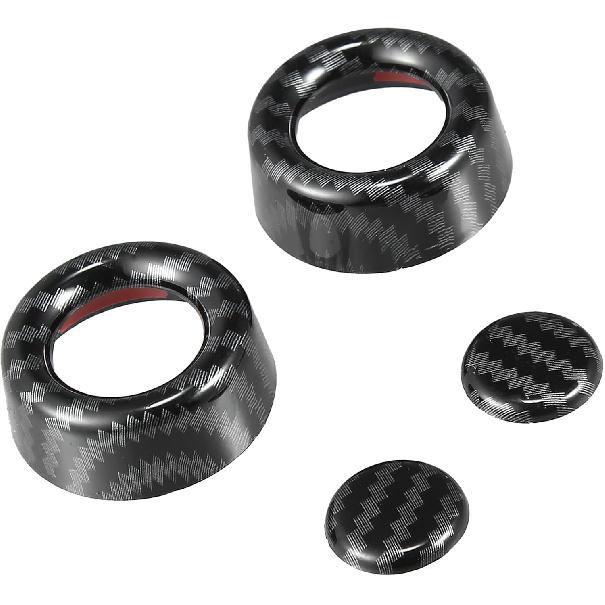 

ACROPIX Front on Both Sides Light Wiper Lever Knob Trim Fit for Chevrolet Corvette C7 - Pack of 4 Carbon Fiber Pattern