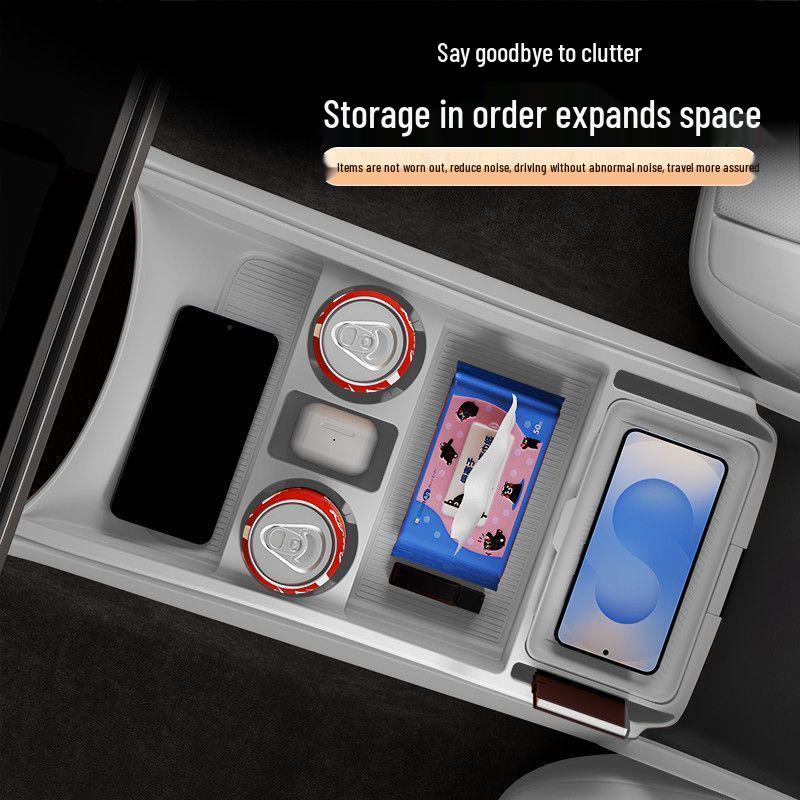 Compatible with 25 Li Auto i8 Models: Silicone Center Console Storage Organizer & Lower Box.