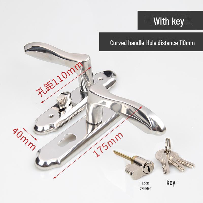 

Дверная ручка-замок из нержавеющей стали без ключа для ванной и спальни