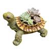 Small Turtle Planter Resin Turtle Shaped Flower Pot with Drainage Holes Cute Animal Cacti Pots for Office Home Desktop Decor
