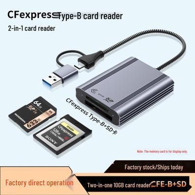High-Speed CFexpress Type-B and SD 2.0 Card Reader - USB 3.2, 10Gbps
