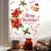 Christmas Party Supplies Watercolor Static Sticker, Santa Claus/Deer/Christmas Tree/Cake Pattern Print, Indoor Outdoor Decals Thickened PVC Removable