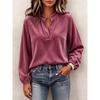 Women S Long Sleeve V Neck Lantern Sleeve Loose Knit Top