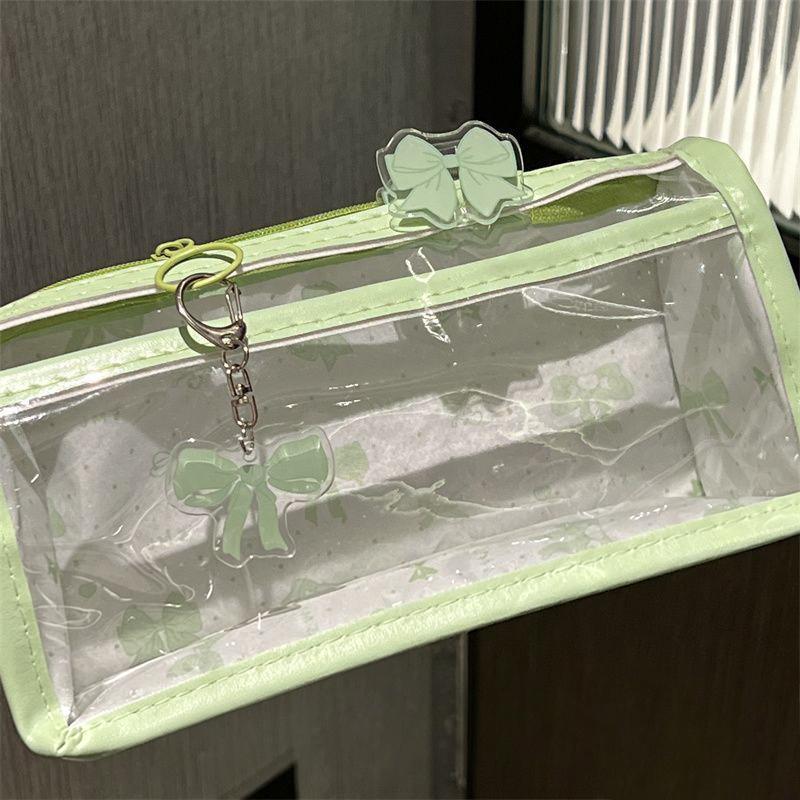 Cute Cartoon Translucent Pencil Case Double Layer Large Capacity Stationery Storage for Kids Students Art Class School Use