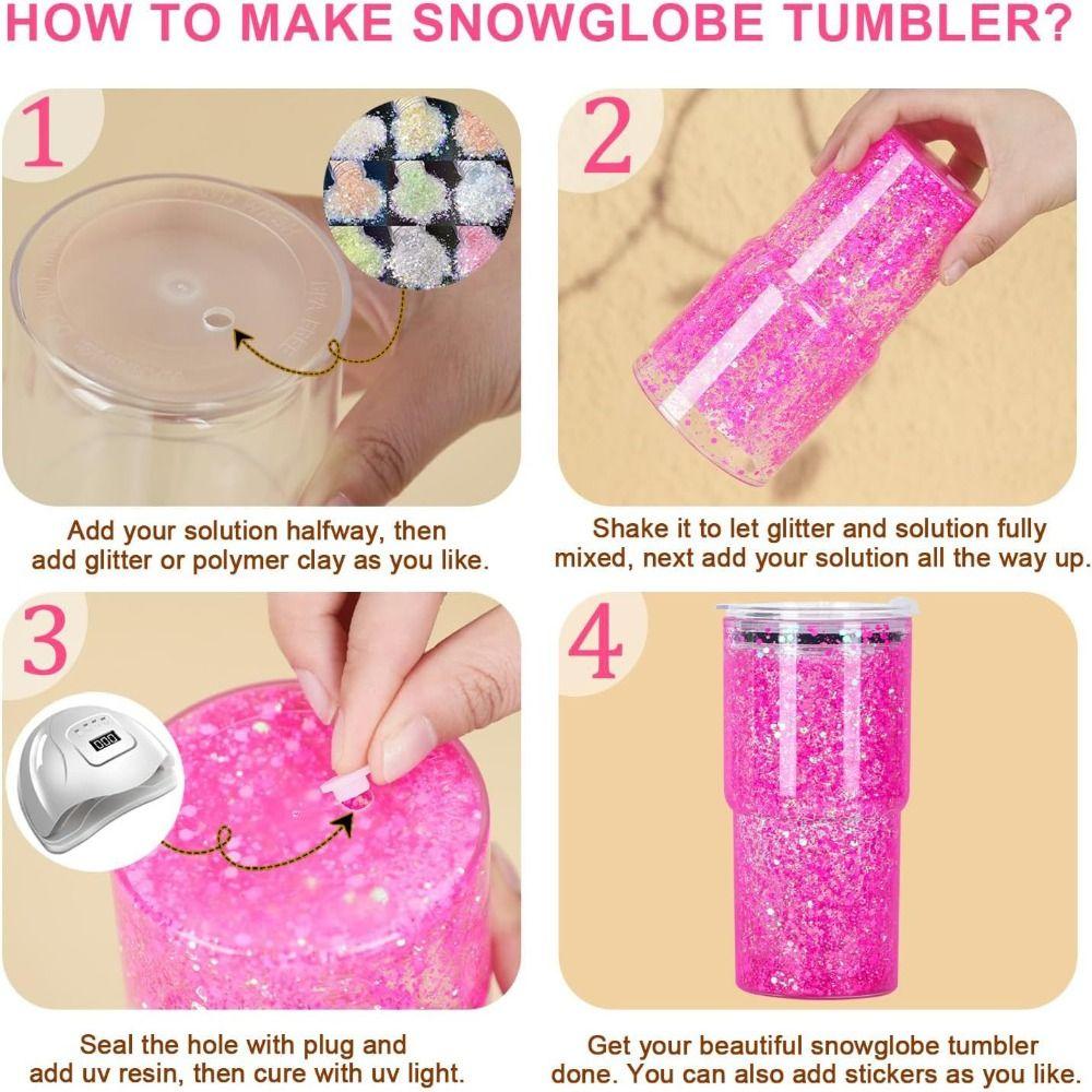 Tazze Fai-da-te in Barattolo di Vetro da 18 oz Borracce Riutilizzabili Resistenti agli Urti a Doppio Strato Tumbler Globo di Neve Regali per le Feste