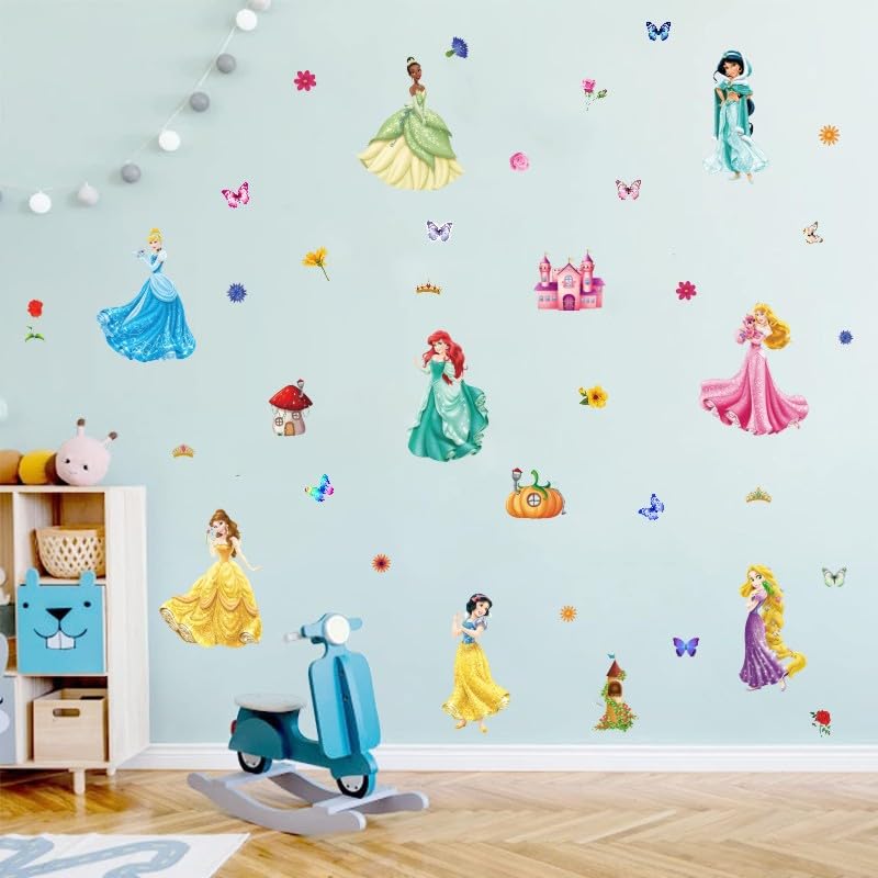 Princess Wall Stickers Anime Wall Stickers DIY Removable Wall Stickers Home Living Room Kids Room Bedroom Background Wall Art Decorative Wall