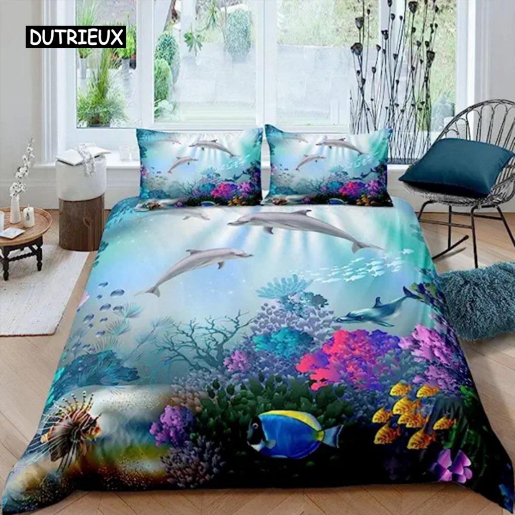 

Пододеяльник с изображением дельфина из микрофибры «Морская черепаха», подводный мир, серый, дельфин, синий, для украшения, для детей, мальчиков, девочек, взрослых EU single(135x200cm)