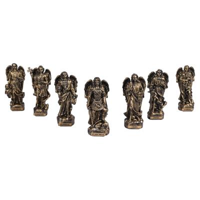 Noi Statuete Idol cu Șapte Arhangheli din Poliresină Figurine Îngeri Îngeri Chakra - Vindecare Reiki Multi Culoare Mici (Set de 7) 4 inch