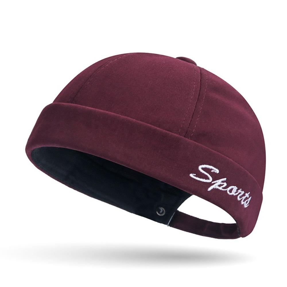 Breathable Adjustable Beanie Hat Cotton Solid Color Street Dance Hat Baseball Cap Men вино красного