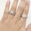 Charm Couple Rings Romantic Women White Rhinestones Rings Set Trendy Men Stainless Steel Zircon Rings Wedding Band Jewelry Gift