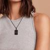 Lucky Bird Obsidian Power Stone Plate Necklace for Protection and Good Unisex [KOAI] "Owl" Hand-Carved Luck,
