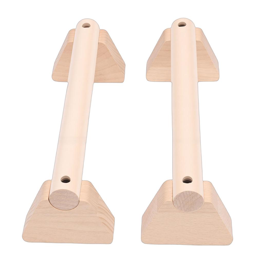 2Pcs Beech Wood Push Up Bars Stand Wooden Balance Beam Exercise Equipment for Home Use 30cm / 11.8in
