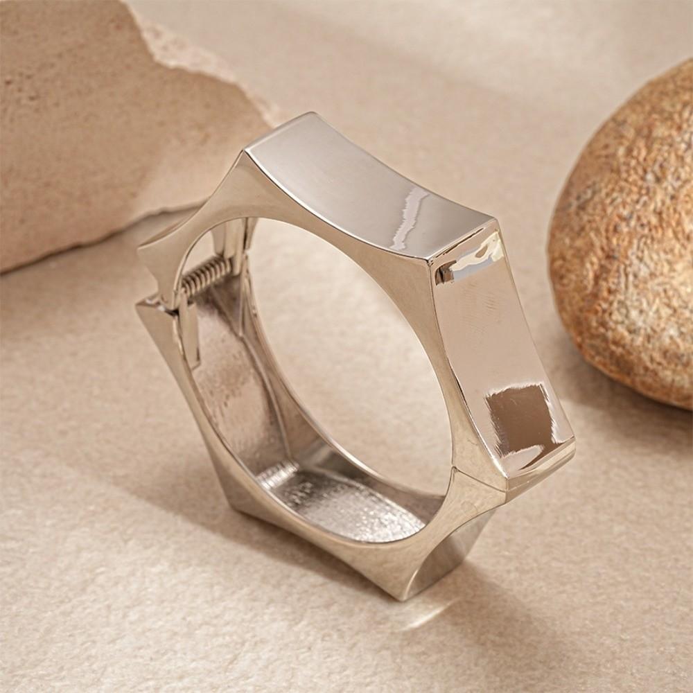 Zinc Zinc Alloy Metal Wide Open Bangle Matte/Glossy Exaggerated Bracelet Temperament Cuff Bangles  Gift